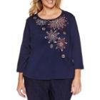 Alfred Dunner Sierra Madre Flower T-shirt- Plus