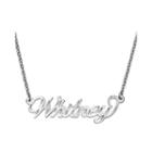 Personalized 15x46mm Diamond-cut Name Necklace