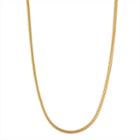 14k Gold Over Silver Solid Wheat 20 Inch Chain Necklace