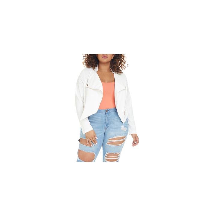 Fashion To Figure Uptown Draped Moto Motorcycle Jacket-plus