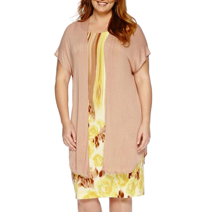 Maya Brooke Short-sleeve Duster Jacket And Dress - Plus
