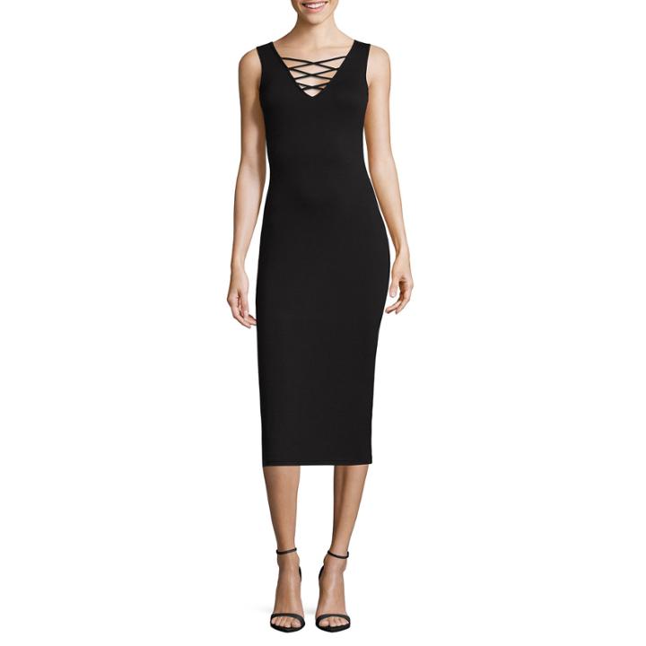 Decree Lace-up Midi Bodycon Dress - Juniors