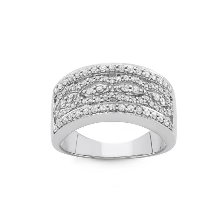 Womens 3/4 Ct. T.w. Genuine White Diamond 10k Gold Band
