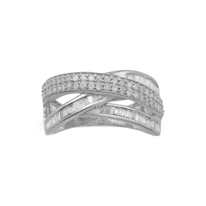 3/4 Ct. T.w. Diamond 10k White Gold Crossover Ring