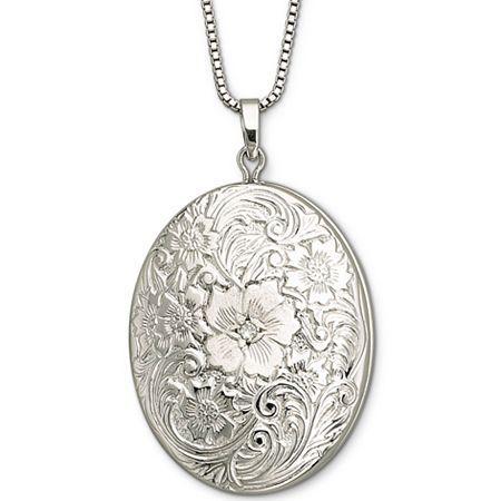 Sterling Silver Floral Frame Locket