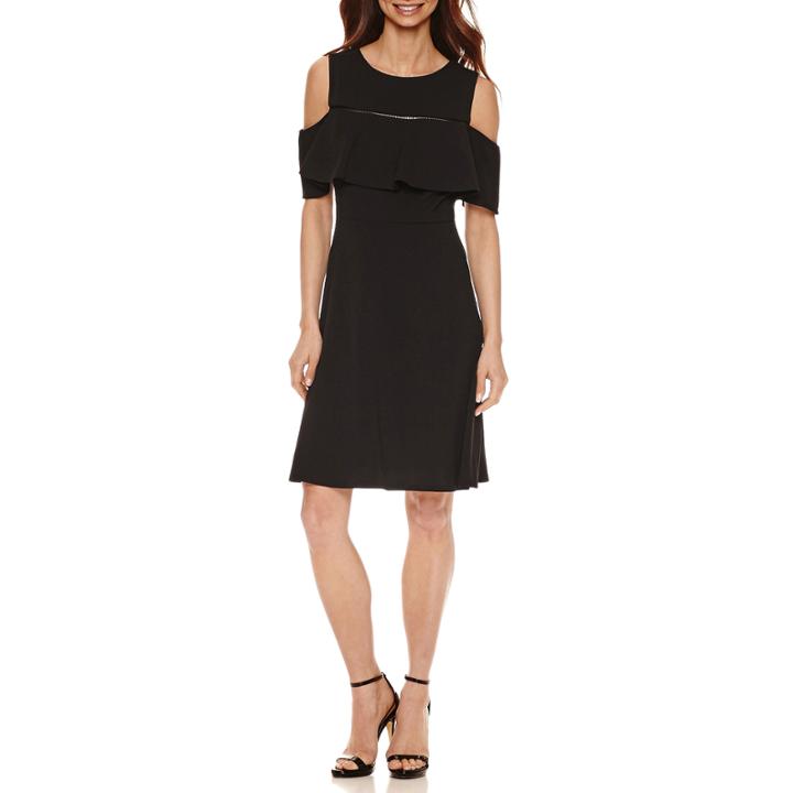 Alyx Short Sleeve Cold Shoulder A-line Dress