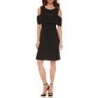 Alyx Short Sleeve Cold Shoulder A-line Dress