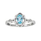 Womens Diamond Accent Blue Topaz Blue Sterling Silver Delicate Ring