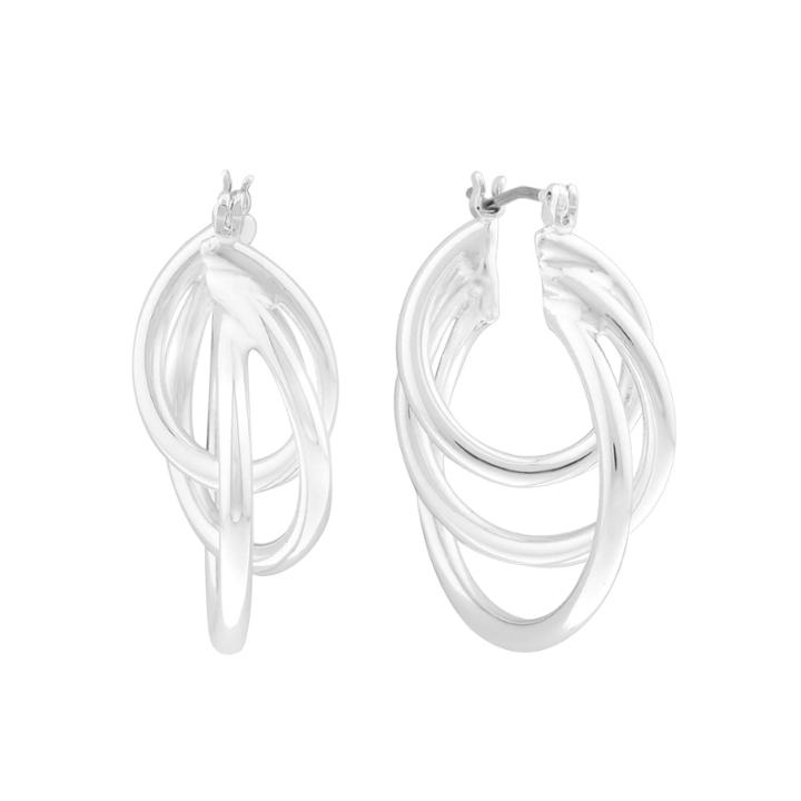 Liz Claiborne Silver-tone Triple Twist Hoop Earrings