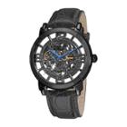 Sthrling Original Mens Gray Dial Croc-look Strap Skeleton Automatic Watch