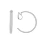 Liz Claiborne Silver Tone Large Hoop Clip On Earrings