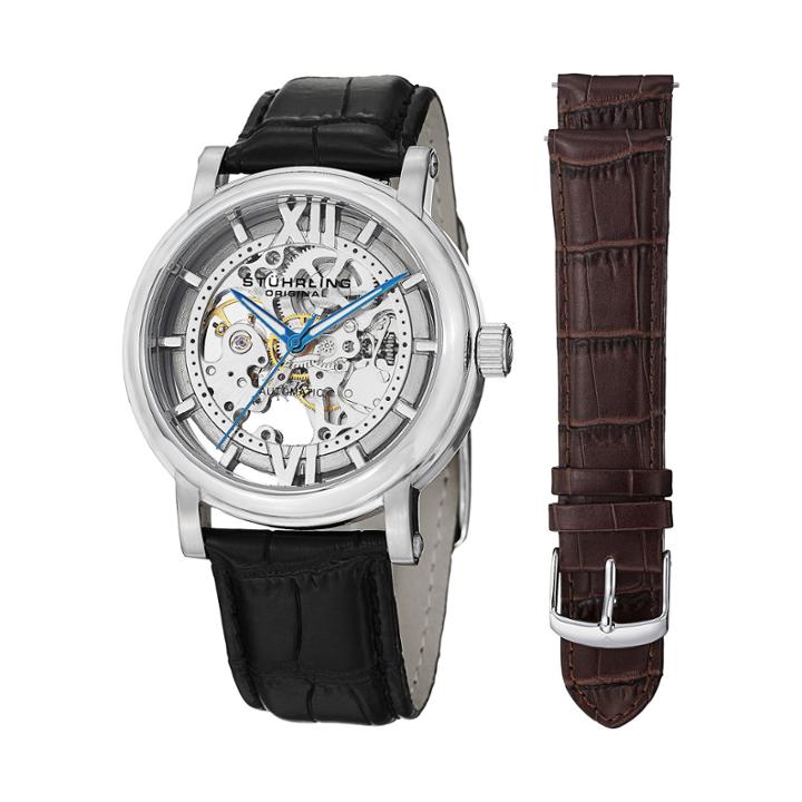 Stuhrling Mens Black Strap Watch-sp14679
