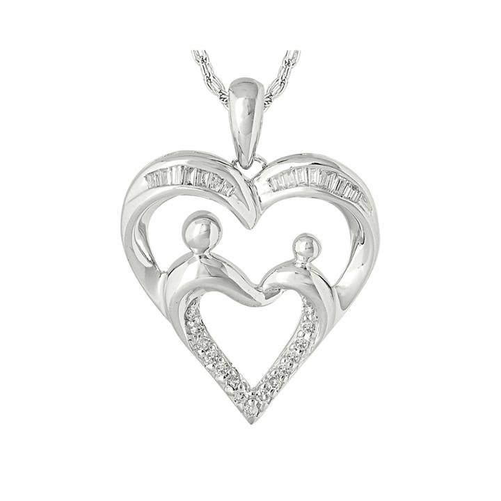 1/7 Ct. T.w. Diamond Accent 10k White Gold Heart Pendant Necklace