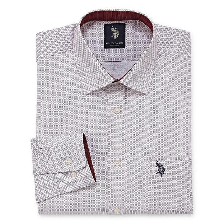 U.s. Polo Assn. Long Sleeve Geometric Dress Shirt - Big And Tall