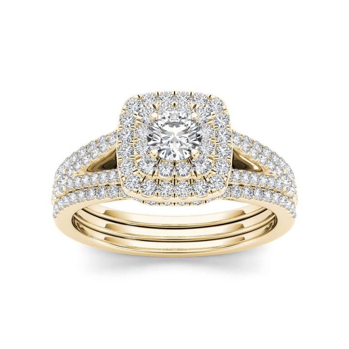 1 Ct. T.w. White Diamond 10k Gold Bridal Set