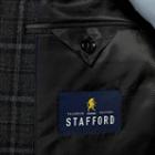 Stafford Merino Wool Sportcoat Gray Navy Plaid - Classic