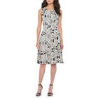 Studio 1 Sleeveless Floral Puff Print Fit & Flare Dress