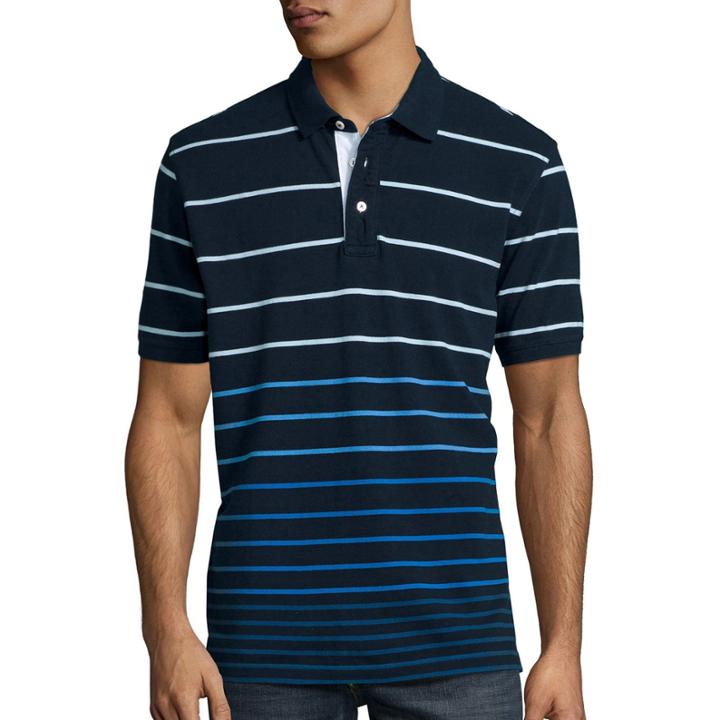 St. John's Bay Short-sleeve Rugby-striped Piqu Polo