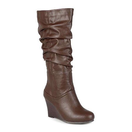 Journee Collection Hana Womens Slouch Wedge Heel Boots