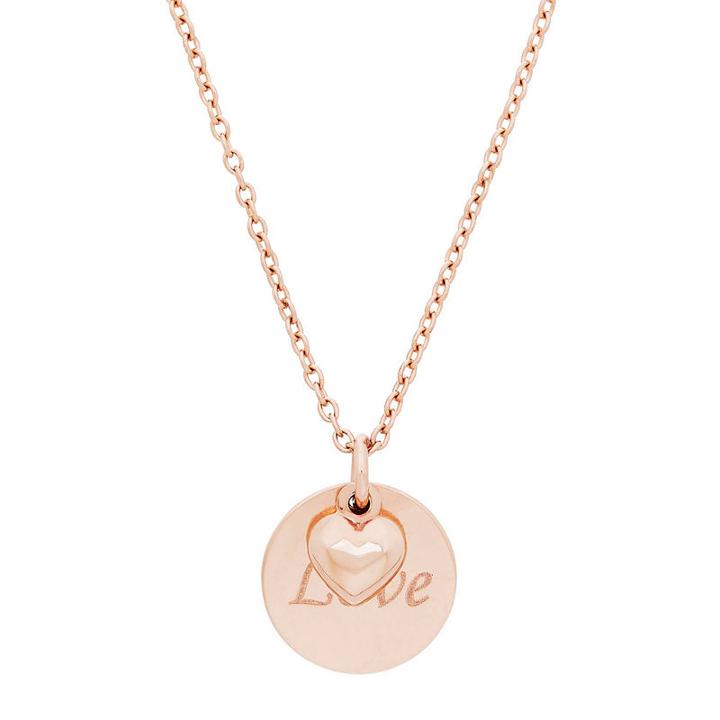 Womens 14k Rose Gold Heart Pendant Necklace
