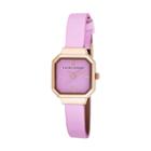 Laura Ashley Womens Pink Petite Case With Matching Colored Sunray Dial Watch La31004pk