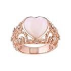 Heart-shaped Opal & Diamond-accent Vintage-style Ring
