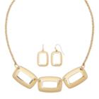Liz Claiborne Open Rectangle Earring And Necklace Set