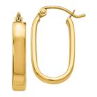 14k Gold 8mm Oval Hoop Earrings