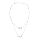Liz Claiborne Silver-tone Bead Layered Necklace