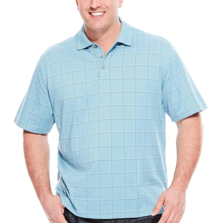 Van Heusen Short Sleeve Solid Knit Polo Shirt Big And Tall