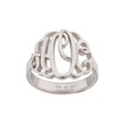 Personalized Script Style Thick Monogram Ring