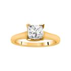 1 Ct. Princess Certified Diamond Solitaire 14k Yellow Gold Ring