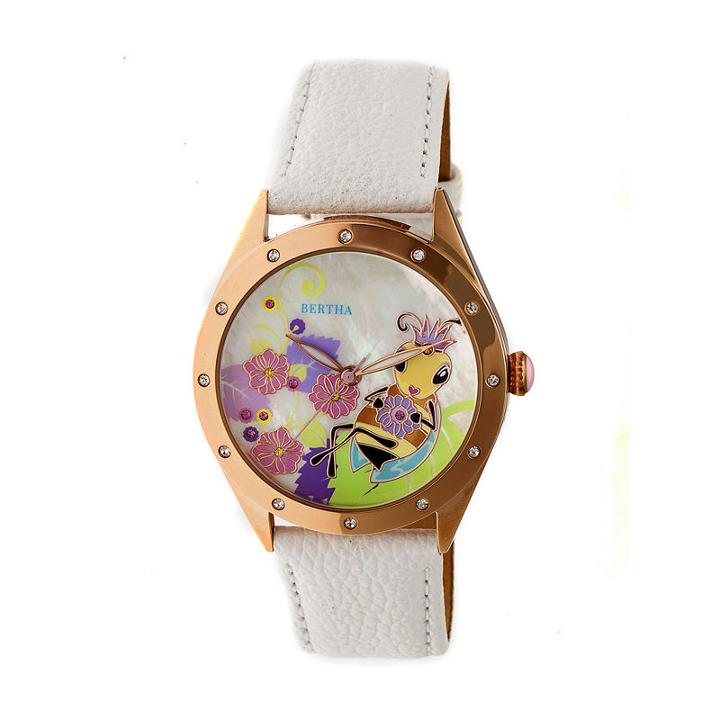 Bertha Unisex White Strap Watch-bthbr7206