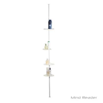 Mind Reader 4 Tier Bathroom Telescopic Corner Shelves Caddy, White