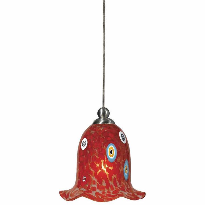 Wooten Heights 4.7 Tall Glass And Metal Pendant With Brushed Steel Cord