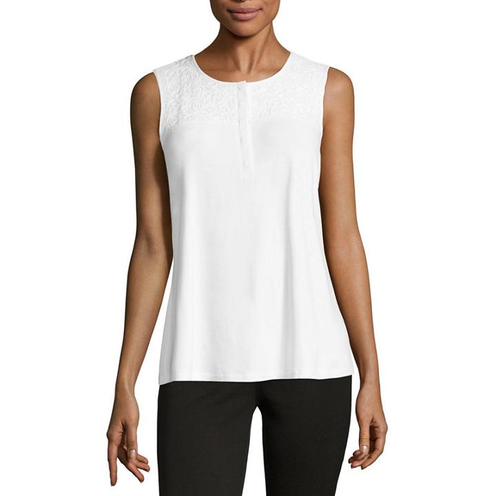 Liz Claiborne Lace Yoke Tank Top