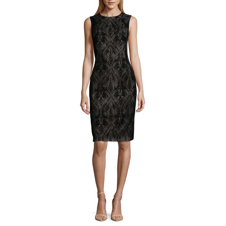 Ronni Nicole Sleeveless Lace Sheath Dress-petites