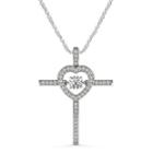 Love In Motion 1/4 Ct. T.w. Diamond Cross & Heart Pendant Necklace