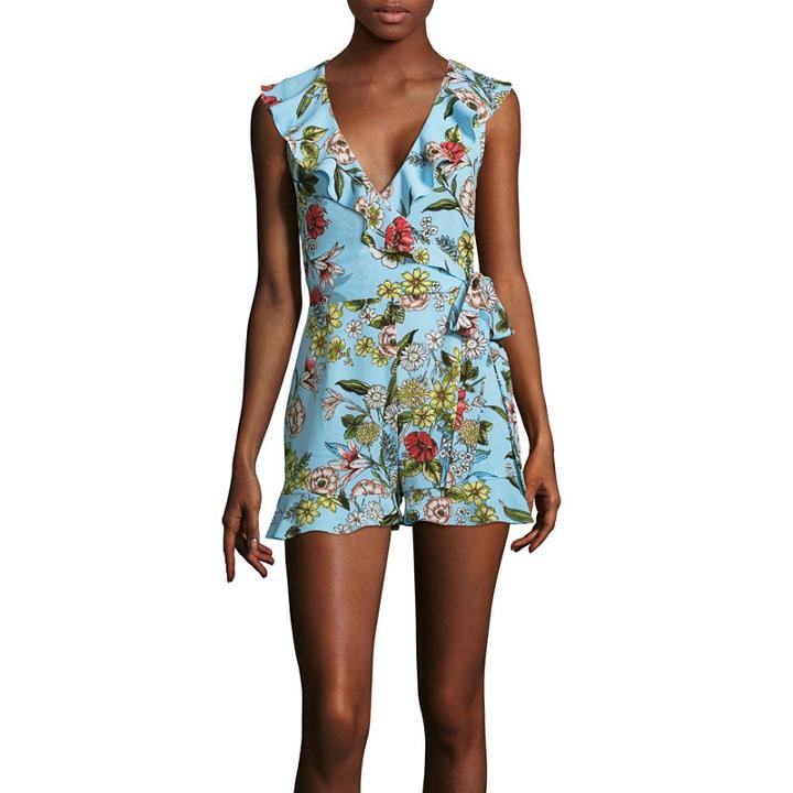 Heart N Soul Sleeveless Belted Romper-juniors