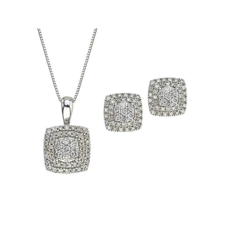 Diamond Blossom Womens 2-pc. White Diamond 10k Gold Jewelry Set