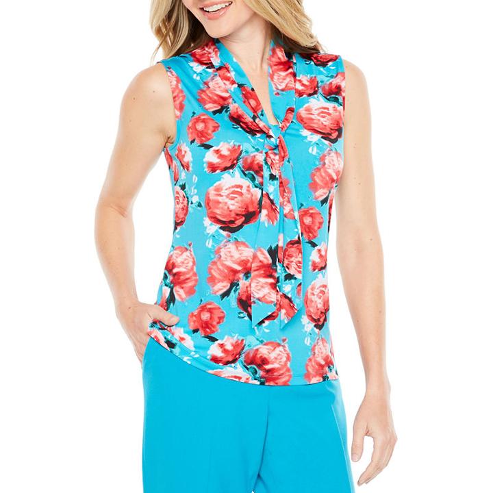 Chelsea Rose Sleeveless Floral Blouse