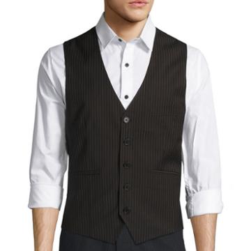 Wd. Ny Black Pinstripe Vest