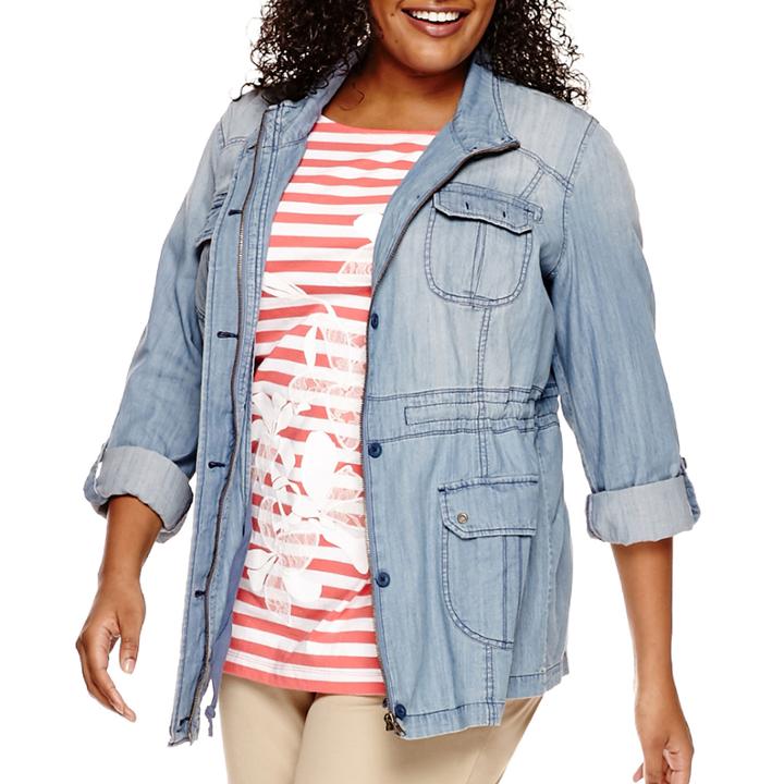 St. John's Bay Chambray Anorak Jackets - Plus