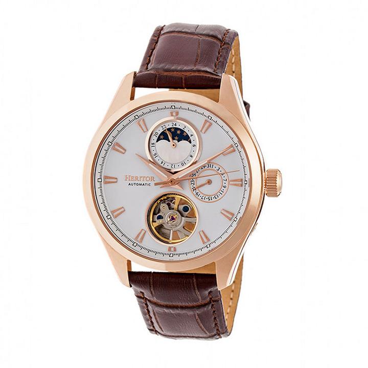 Heritor Unisex Brown Strap Watch-herhr6904
