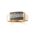 Mens 3/8 Ct. T.w. Champagne And White Diamond 10k Yellow Gold Ring