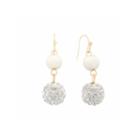 Monet White And Goldtone Wire Drop Earring