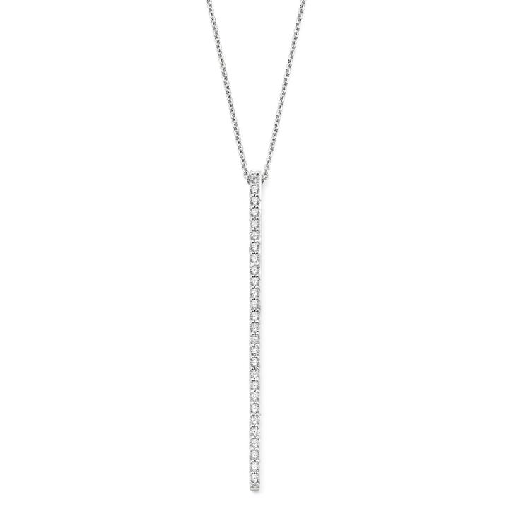 1/3 Ct. T.w. Diamond 10k White Gold Bar Pendant Necklace