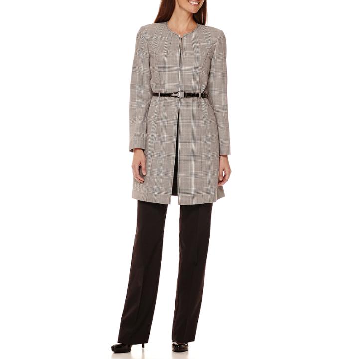 R & K Originals Belted Long Jacket With Pant Suit