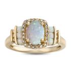 Womens 1/7 Ct. T.w. Lab Created Opal 10k Gold Cocktail Ring
