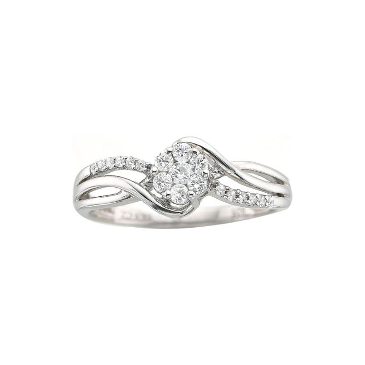 Ct. T.w. Diamond Sterling Silver Cluster-top Promise Ring